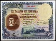 1935. 500 pesetas. (Ed. C16) (Ed. 365). 7 de enero, Hernán Cortés. Raro. S/C-.