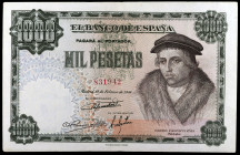 1946. 1000 pesetas. (Ed. D54) (Ed. 453). 19 de febrero, Vives. Dobleces. Planchado. Raro. (EBC-).
