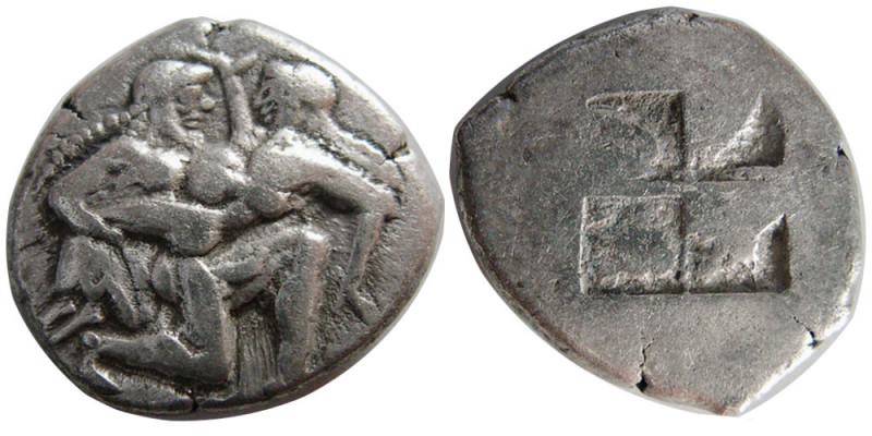 ISLANDS of THRACE, THASOS. Ca. 480-463 BC. AR Stater (8.96 gm; 21 mm). Satyr adv...