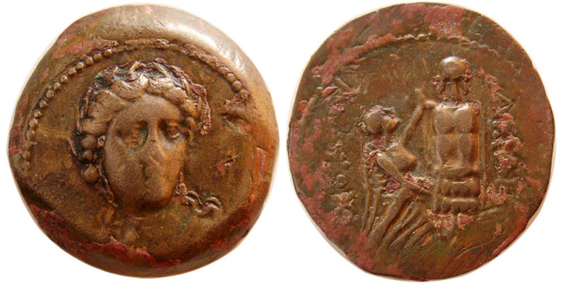 SYRIA, Seleukid Kings. Antiochos II. 261-246 BC. Æ Double Unit (7.24 gm; 21 mm)....