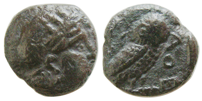 BAKTRIA, Sophytes. Circa 305-294 BC. AR Diobol? (1.38 gm; 10 mm). Head of Athena...