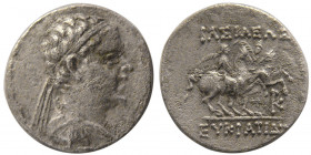 KINGS of BAKTRIA, Eukratides I. 171-145 BC. AR Drachm. Panjhir mint?