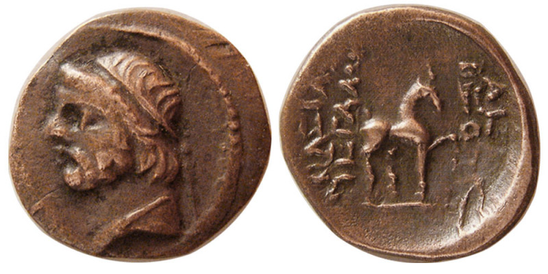 KINGS of PARTHIA. Phraates II. 132-127 BC. Æ Chalkon (1.64 gm; 14 mm). Excellent...