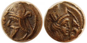 KINGS of PARTHIA. Vologases V  (AD 191-208). Æ dichalkous