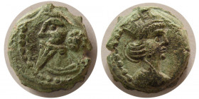 KINGS of PARTHIA. Vologases V (AD 191-208). Æ dichalkous