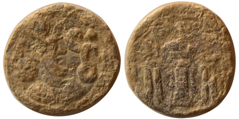 SASANIAN KINGS. Shapur II (309-379 AD). PB (Lead) Unit (7.84 gm; 21 mm). Shapur'...