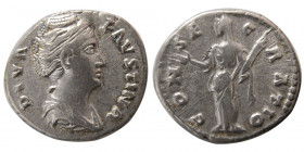 ROMAN EMPIRE. Faustina Senior, Died 140 AD. AR Denarius