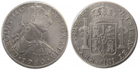 SPANISH COLONIAL, Mexico. Carlos III. 1780 Silver 8 Reales