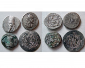 Group lot of 4 Coins. Includes 3 Parthian drachms and one Taberistan Hemidrachm