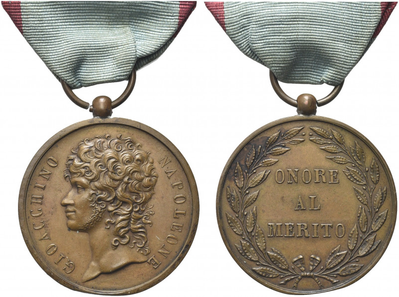 NAPOLI. Gioacchino Napoleone Murat, 1808-1815. 
Medaglia Premio con appicagnolo...