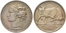 ROMA. Ventennio Fascista, dal 1923 al 1943.
Medaglia Ministero dell’Economia Mostra bovina 1930 opus P. Morbiducci. Æ gr. 24,23 mm. 40,9
Dr. MINISTE...