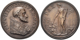 ROMA. Pio IV (Giovanni Angelo Medici), 1559-1565.
Medaglia 1562 opus G. Bonzagni. Æ gr. 16,19 mm. 30,9
Dr. PIVS IIII PONTIFEX MAX. Busto a s. con pi...