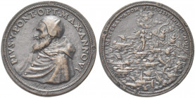 ROMA. Pio V (Antonio Michele Ghislieri), 1566-1572.
Medaglia 1571 opus Giovanni Federico Bonzagni, detto Parmense. Æ gr. 26,96 mm. 36
Dr. PIVS V PON...