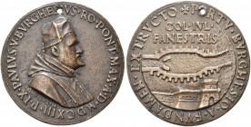 ROMA. Paolo V (Camillo Borghese), 1605-1621.
Medaglia 1613 opus P. Sanquirico. Æ gr. 68,96 mm. 59
Dr. PAVLVS V BVRGHESIVS RO PONT MAX A D M D C XIII...