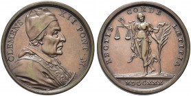 ROMA. Clemente XII (Lorenzo Corsini), 1730-1740. 
Medaglia 1730 a. I opus Ottone Hamerani. Æ gr. 14,45 mm. 32
Dr. CLEMENS - XII PONT M. Busto del Po...