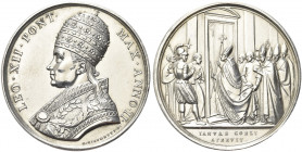 ROMA. Leone XII (Annibale Sermattei della Genga), 1823-1829.
Medaglia 1825 a. II opus G. Girometti. Ag gr. 31,83 mm 43,1
Dr. LEO XII PONT - MAX ANNO...