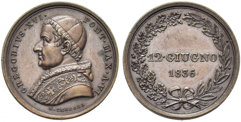 ROMA. Gregorio XVI (Bartolomeo Alberto Cappellari), 1831-1846.
Medaglia 1836 a....