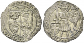 ASTI. Carlo duca d’Orleans, 1408-1422 e 1447-1465.
Grosso Bianco di I Tipo. Mi gr. 2,91
Dr. KL DVX AVRELIAN Z MED S C S D ASTENS. Stemma inquartato ...