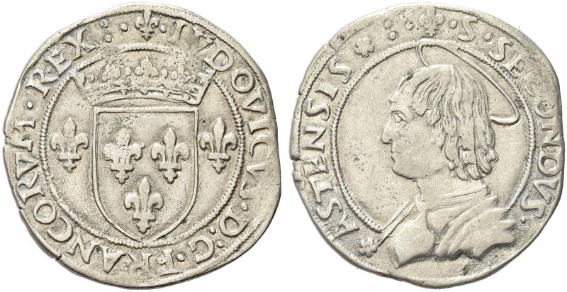 ASTI. Luigi XII d’Orleans Re di Francia, 1498-1515.
Mezzo Testone. Ag gr. 3,72...