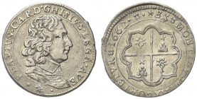 AVIGNONE. Alessandro VII (Fabio Chigi), 1655-1667.
Luigino 1662. Ag gr. 2,32
Dr. FLAVIVS CARD GHISIVS LEGA AVE. Busto del Cardinale a d.
Rv. EX MON...