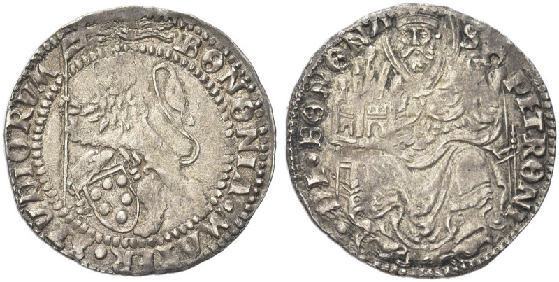 BOLOGNA. Giulio II (Giuliano della Rovere), 1503-1513.
Grossone. Ag gr. 2,75
D...