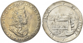 LIVORNO. Cosimo III de’Medici, Granduca di Toscana, 1670-1723.
Tollero 1680. Ag gr. 27,11
Dr. COSMVS III D G MAG DVX ETRVRIAE VI. Busto radiato, dra...