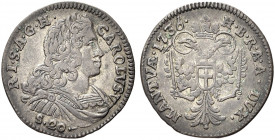 MANTOVA. Carlo III (poi VI) d’Asburgo, Imperatore d’Austria e Duca di Mantova, 1707-1740.
Lira 1736. Mi gr. 3,76
Dr. CAROLVS VI R I S A G H. Busto l...