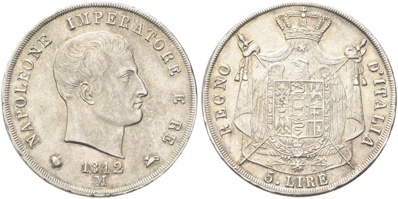 MILANO. Napoleone I Re d’Italia, 1805-1814.
5 Lire 1812, II tipo, puntali aguzz...