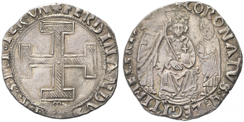 NAPOLI. Ferdinando I d’Aragona (Ferrante), 1458-1494.
Coronato, sigla M. Ag gr....