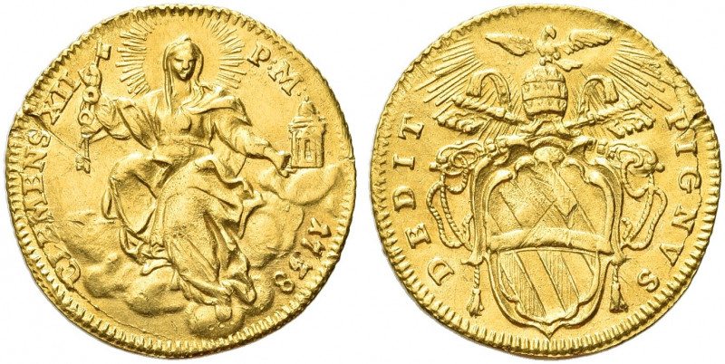 ROMA. Clemente XII (Lorenzo Corsini), 1730-1740. 
Zecchino 1738. Au gr. 3,39
S...