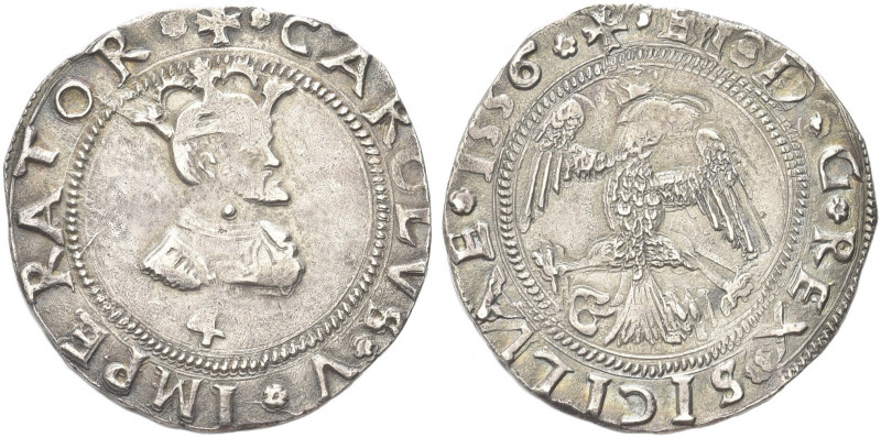 SICILIA. Carlo V D’Asburgo, Re di Spagna, Sicilia, Napoli, 1516-1556, Imperatore...