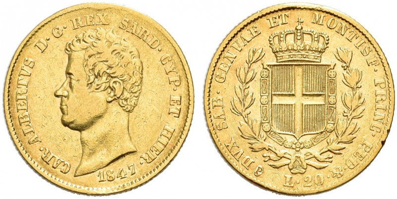 REGNO DI SARDEGNA. Carlo Alberto, 1831-1849.
20 Lire 1847 senza segno di zecca....