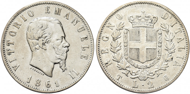 REGNO D’ITALIA. Vittorio Emanuele II, 1861-1878.
2 Lire 1861 Torino, I° Tipo. A...