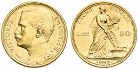 REGNO D’ITALIA. Vittorio Emanuele III, 1900-1943.
20 Lire 1912 Roma, Aratrice. Au 
Dr. Semibusto del sovrano in uniforme a testa scoperta, rivolto a...