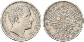REGNO D’ITALIA. Vittorio Emanuele III, 1900-1943.
2 Lire 1901 Roma, Aquila Sabauda. Ag 
Dr. Testa del sovrano rivolta a d.
Rv. Aquila araldica rivo...