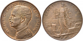 REGNO D’ITALIA. Vittorio Emanuele III, 1900-1943.
10 Centesimi “Allegoria Italia” 1908 PROVA. Br 
Dr. Busto del sovrano in uniforme, voltato a s. Lu...