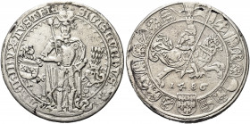 AUSTRIA. Sigismondo Arciduca, 1446-1490. 
Guldiner – Taler 1486, zecca di Hall Hall mint. Ag gr. 31,02
Dr. SIGISMVnDVS ΛRChIDVX ΛVSTRIЄ Figura incor...