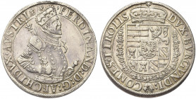 AUSTRIA. Ferdinando I, 1522-1564.
Tallero s.d., Hall. Ag gr. 28,44
Dr. FERDINAND D G ARCHIDVX AVSTRIAE. Busto dell'Imperatore a d., in armatura, con...