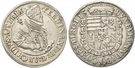 AUSTRIA. Ferdinando I, 1522-1564.
Tallero s.d., Hall. Ag gr. 28,44
Dr. FERDINAND D G ARCHIDVX AVSTRIAE. Busto dell'Imperatore a d., in armatura, con...