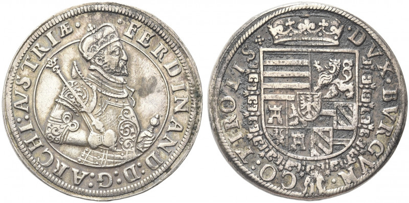 AUSTRIA. Ferdinando I, 1522-1564.
Tallero s.d., Hall. Ag gr. 27,96
Dr. FERDINA...