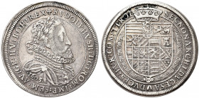 AUSTRIA. Rudolf II, 1576-1612.
Tallero 1605, Hall. Ag gr. 28,00
Dr. RVDOLPHVS II D G ROM IMP SEM AV GER HV BOH REX. Busto laureato e corazzato a d.;...
