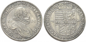 AUSTRIA. Massimiliano Arciduca, 1612-1618.
Tallero 1615, Hall. Ag gr. 27,75
Dr. MAXIMILI D G ARCH AV DVX BVRG STIR CARN. Busto corazzato a d.; ai la...
