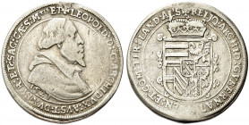 AUSTRIA. Leopoldo V Arciduca, 1619-1632.
Tallero 1621, Ensisheim. Ag gr. 27,79
Dr. LEOPOLD D G ARCHIDVX AVST DVX BVR ETc CAES Mtis ET. Busto a s.; s...