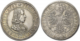 AUSTRIA. Ferdinando Carlo Arciduca, 1632-1662.
Doppio Tallero s. d. (1654), Hall. Ag gr. 56,74
Dr. FERDINAND CAROL D G ARCHIDVX AVST. Busto corazzat...