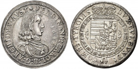 AUSTRIA. Ferdinando Carlo Arciduca, 1632-1662.
Tallero 1646, Hall. Ag gr. 28,84
Dr. FERDINAND CAROL D G ARCHIDVX AVST. Busto corazzato a d.; a d., 1...