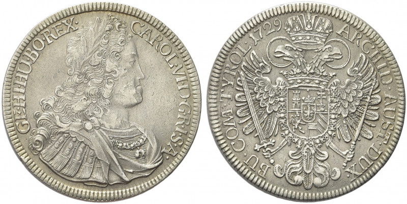 AUSTRIA. Carlo VI d'Asburgo, Imperatore d'Austria, 1711-1740.
Tallero 1729, Hal...