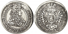 UNGHERIA. Leopoldo I, 1657-1705.
Tallero 1695 GE (Gregor Egerer), Praga. Ag gr. 28,07
Dr. LEOPOLDUS D G ROMAN IMPERA S A. Busto laureato, corazzato ...