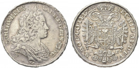 UNGHERIA. Carlo VI, 1712 - 1740.
Tallero 1722 KB, Kremnitz. Ag gr. 28,67
Dr. CAR VI D G RIS - AG - HI HV B REX. Busto laureato e corazzato a d.
Rv....