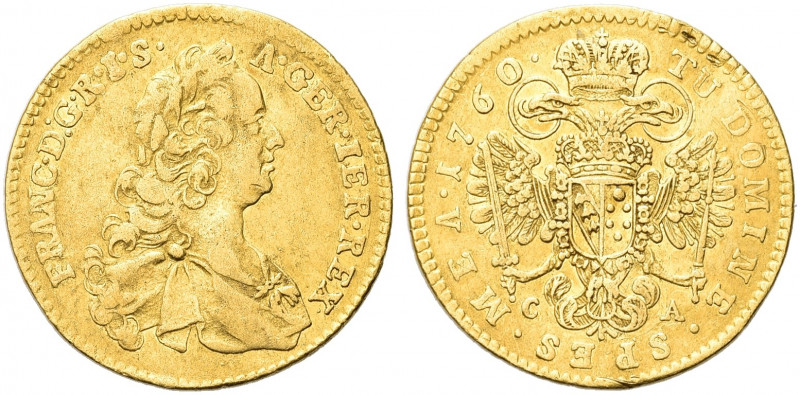 UNGHERIA. Francesco I di Lorena, 1745 - 1765.
Ducato 1760 CA, Karlsburg. Au gr....