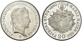 UNGHERIA. Ferdinando I, 1835-1848.
20 kreuzer 1848 B. Ag gr. 6,67
Dr. FERD II AVSY IMP HVNG B REX H NV R L V D G L I A A. Busto a d.
Rv. S MARIA MA...